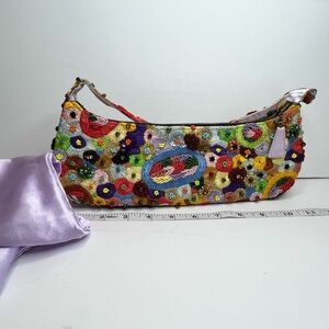 Pierre Urbach by Santi Beaded Floral Embroidered Shoulder Bag – Rare & Colorful